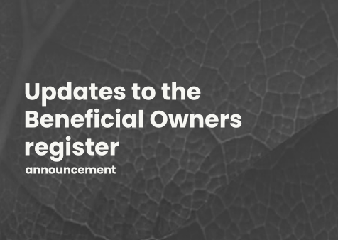 Updates by Registrar regarding the BO register